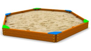Piaskownice sześciokątna drewniana lub z HDPE